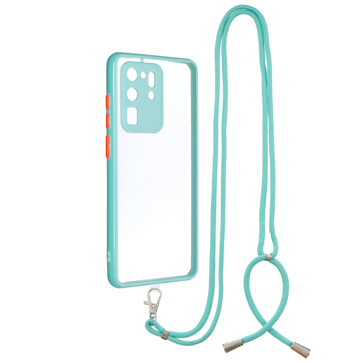 Transparent TPU + Acrylic Combo Back Phone Cover Shell with Lanyard for Samsung Galaxy S20 Ultra 4G/5G - Green Transparent TPU + Acrylic Combo Back Phone Cover Shell with Lanyard for Samsung Galaxy S20 Ultra 4G/5G - Green